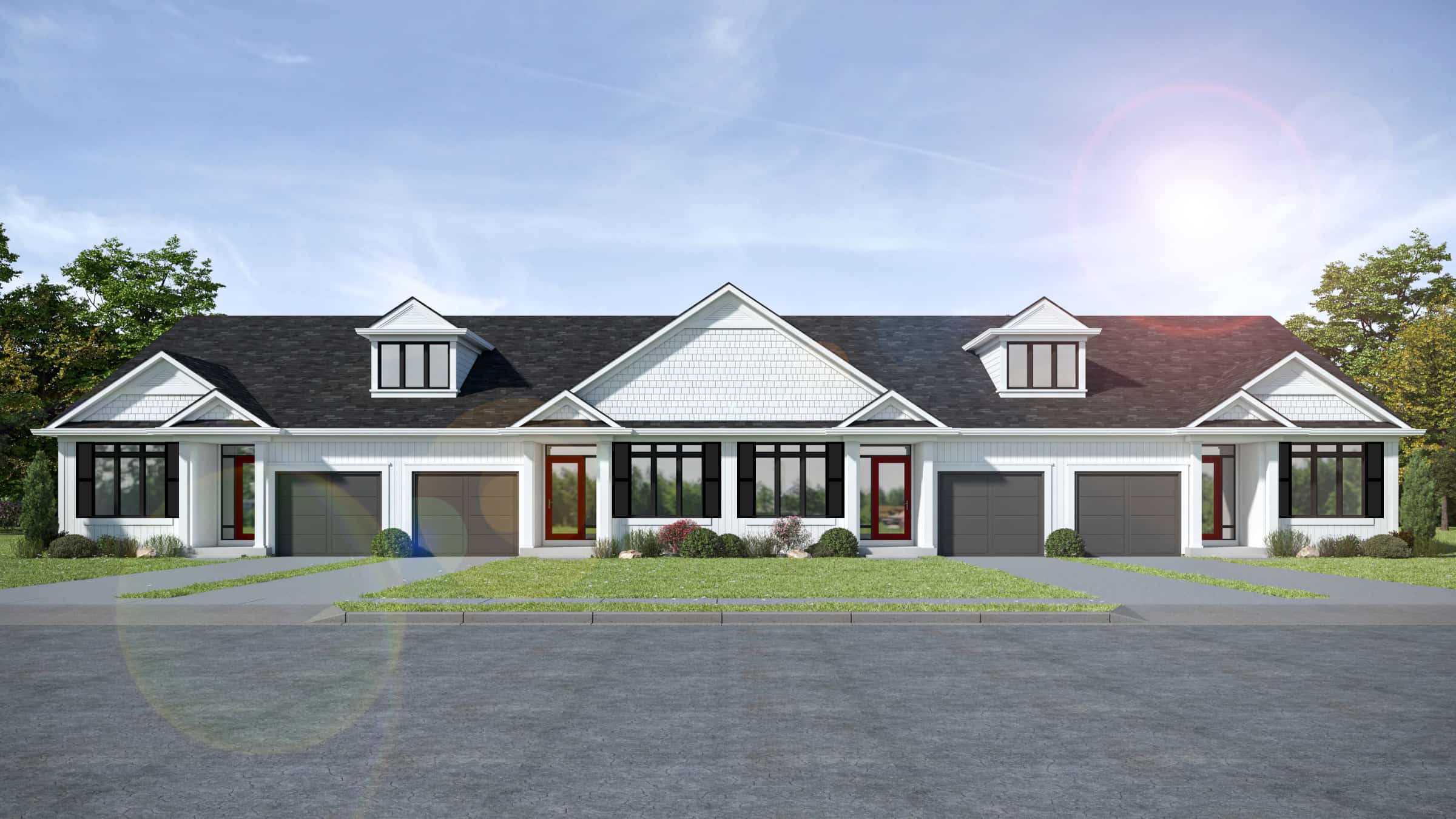 New built town homes render.
